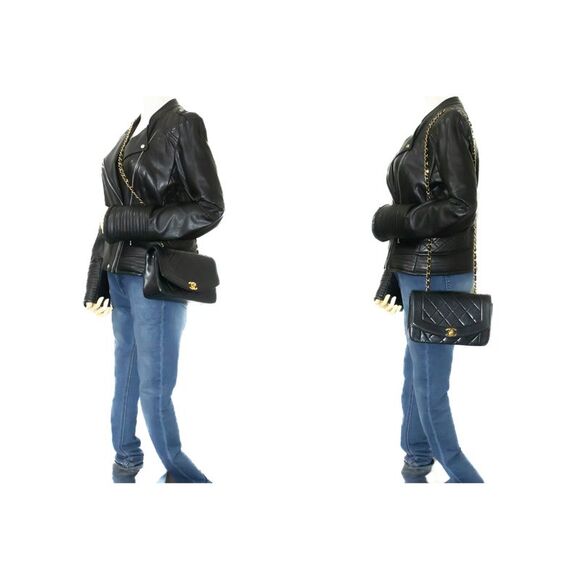 Chanel Diana Black Leather Shoulder Bag (Pre-Owned) - Picture 7 of 12